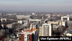 Бишкектин борбордук бөлүгүнүн бийиктен көрүнүшү, 12-март, 2014.