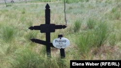 Карлагта туып, төрт ай өмір сүрген баланың бейіті. Қарағанды облысы, Долинка кенті, 26 мамыр 2017 жыл.  