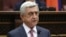 Armenia -- Former President Serzh Sarkisian attends a session of parliament in Yerevan on April 17, 2018.