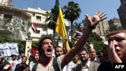  معترضان مصری در مقابل سفارت سعودی در قاهره