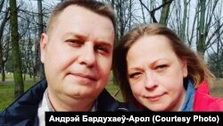 Андрэй Бардухаеў-Арол з жонкай Алесяй. Архіўнае фота