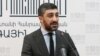 Armenia - Parliament deputy Vilen Gabrielian addressess the press in Yerevan.