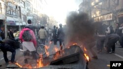 صحنه ای از تظاهرات روز دوشنبه در تهران