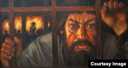 Картина Дмитрия Березина "Емельян Пугачев. На казнь"