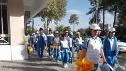 Maryda mugallymlar, okuwçylar we studentler dynç günlerinde marşirowka çekildi