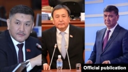 Депутаты от фракции СДПК Торобай Зулпукаров, Асылбек Жээнбеков и Искендер Матраимов.  