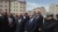 Armenia - President Serzh Sarkisian inspects new apartment blocks constructed in Gyumri, 7Apr2012. 