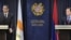 Совместная пресс-конференция министра обороны Кипра Саваса Ангелидиса и министра обороны Армении Давида Тонояна, Ереван, 12 февраля 2019 г. 