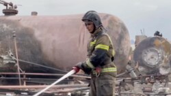 На месте взрыва в Грозном 12 октября 2024 г. Скриншот из видео от МЧС России