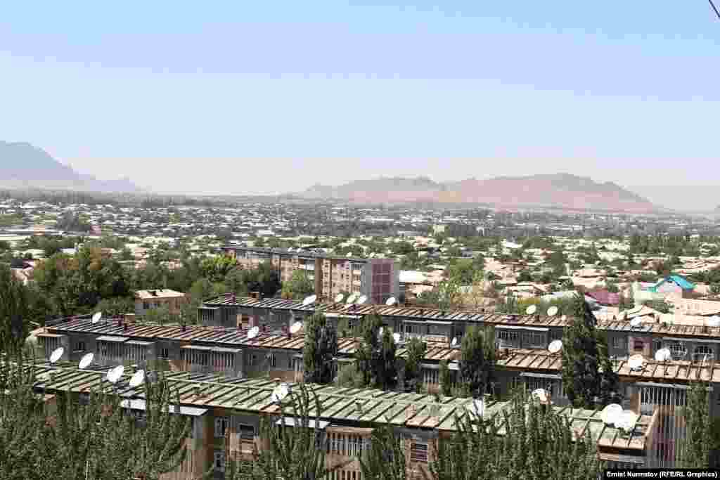 Многоэтажные дома в одном из микрорайонов Оша.&nbsp;