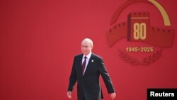 Президент России Владимир Путин на военном параде в Пекине, 3 сентября 2025 года