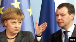 Ангела Меркель и Дмитрий Медведев, Берлин, 31 марта 2009