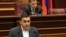 Armenia - Armen Rustamian, a leader of the opposition Armenian Revolutionary Federation, speaks during parliament hearings on a voting reform demanded by the opposition, 15Feb2012.