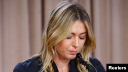 Թենիսիստուհի Մարիա Շարապովան Լոս Անջելեսում ասուլիսի ժամանակ, 7-ը մարտի, 2016թ․