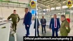 На одному з фото голова Держкомвійськпрому Дмитро Пантус стоїть, імовірно, біля ще не повністю зібраного дрона