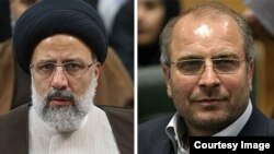 محمد باقر قالیباف (راست) و ابراهیم رئیسی، نامزدهای اصلی اصولگرایان در انتخابات ریاست‌جمهوری دوازدهم.