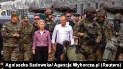 Урсула фон дер Ляєн і прем’єр Польщі Дональд Туск відвідують кордон Польщі з Білоруссю, 31 серпня 2025 року