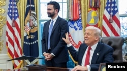 ԱՄՆ նախագահ Դոնալդ Թրամփը և Նյու Յորքի նորընտիր քաղաքապետ Զոհրան Մամդանին պատասխանում են լրատվամիջոցների հարցերին, Սպիտակ տուն, Վաշինգտոն, 21-ը նոյեմբերի, 2025թ.