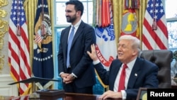 زهران ممدانی (چپ) در دفتر کار ترامپ در کاخ سفید