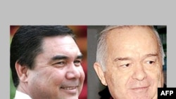 Türkmenistanyň prezidenti Gurbanguly Berdimuhamedow (çepde) we Özbegistanyň prezident Yslam Kerimow