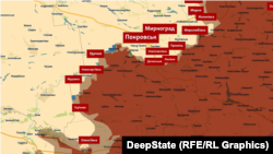 Ділянки під Котлиним та Котлярівкою на Покровському напрямку, позначені на мапі DeepState як нещодавно звільнені території