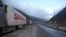 Georgia - Armenian trucks stranded at the Georgian-Russian border crossing at Upper Lars, 13Dec2016.