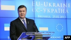 Украина президенті Виктор Янукович. Брюссель, 25 ақпан 2013 жыл.