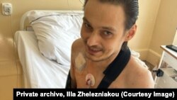 Ільля Жэлезьнякоў падчас знаходжаньня ў польскім шпіталі