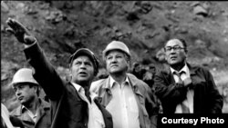 Николай Савченков ва Борис Елтсин дар Роғун, соли 1989