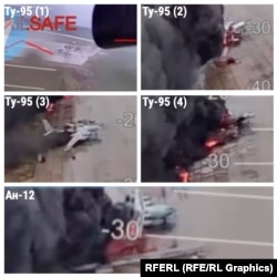 Модели уничтоженных самолетов на кадрах с дронов над базой «Оленья» в Мурманской области России