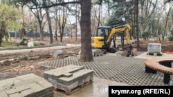 Состояние главной аллеи Детского парка в Симферополе. 1 декабря 2025 года