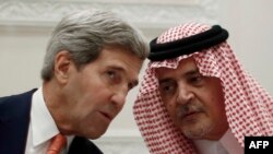 ‌جان کری و سعودالفیصل وزیران خارجه آمریکا و عربستان