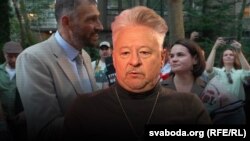 Рэжысэр, грамадзкі дзяяч Мікалай Халезін. Сяргей Ціханоўскі і Сьвятлана Ціханоўская ў Нью-Ёрку. Ілюстрацыйны каляж