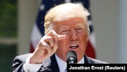 ԱՄՆ նախագահ Դոնալդ Թրամփը Սպիտակ տանը ասուլիսի ժամանակ, Վաշինգտոն, 9-ը հունիսի, 2017թ․ 