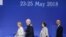 Справа налева:&nbsp;намесьнік памочніка генэральнага сакратара NATO ў палітычных пытаньнях і палітыцы бясьпекі Джэймс Апатурай, былая старшыня Парлямэнцкай асамблеі АБСЭ&nbsp;Крысьцін Мутанен, Аляксандар Лукашэнка і генэральны дырэктар Рады дзяржаў Балтыйскага мора Майра Мора