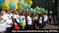 Співробітники агентства «Укрінформ» провели акцію на підтримку Романа Сущенка, який вже рік перебуває в російському СІЗО