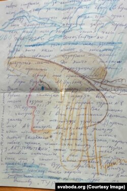 Аўтапартрэт Алеся Пушкіна, намаляваны ім у зьняволеньні, зборы Музэя Вольнай Беларусі