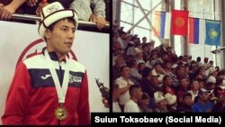 55 килограммга чейинки салмакта кыргыз күрөшүнөн Көчмөндөр оюндарынын чемпиону болгон Бекзат Тынчтыкбек уулу.