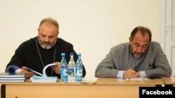 Armenia - Archbishops Mikael Ajapahian (right) and Bagrat Galstanian.