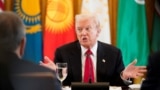 US President Donald Trump addresses the leaders of Kazakhstan, Kyrgyzstan, Tajikistan, Turkmenistan, and Uzbekistan for a Central Asia summit in Washington on November 6. 