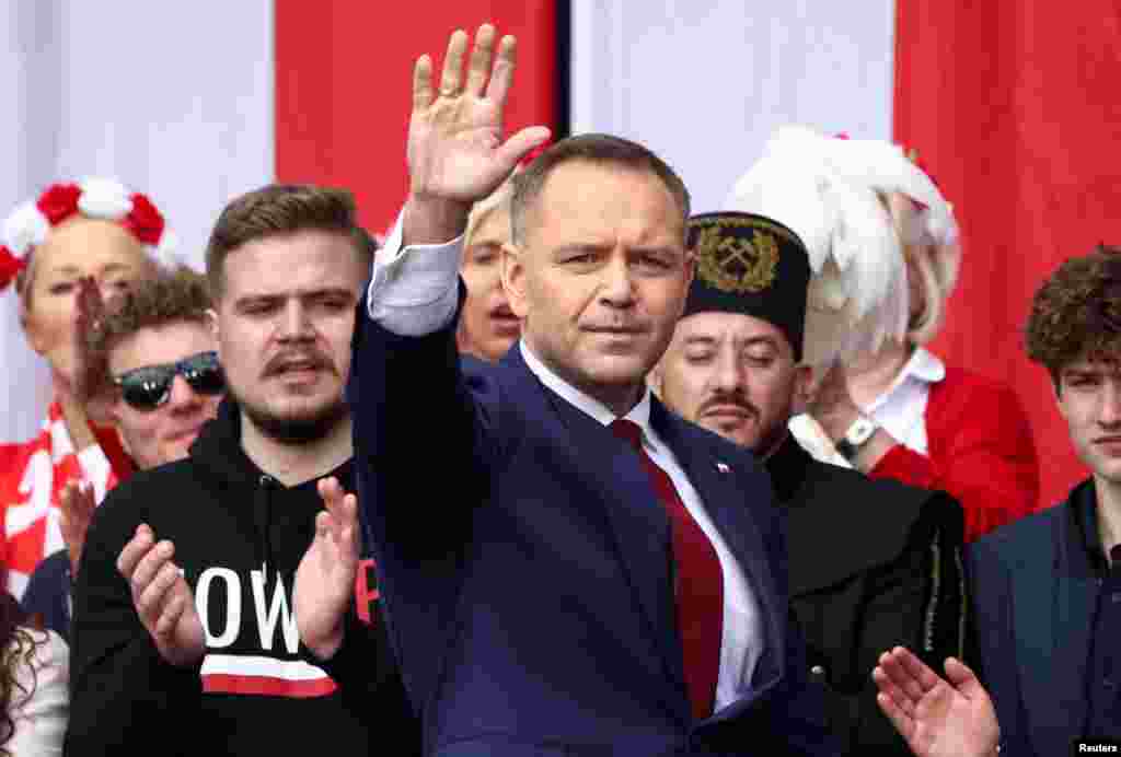 Караль Наўроцкі на мітынгу