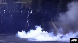 Полиция на протестах в Тбилиси, декабрь 2024 года