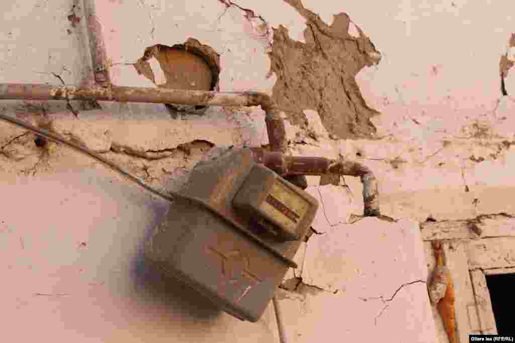 Газовый счетчик на доме, где произошел взрыв.