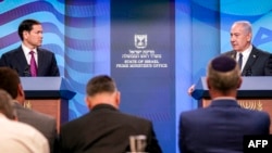 Марко Рубио и Биньямин Нетаньяху на пресс-конференции в Иерусалиме, 15 сентября 2025 года