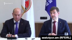 Армен Ашотян и Сергей Железняк (справа), Ереван, 28 ноября 2017 г․  